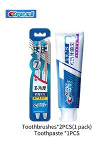 CREST Pasta de dientes Colgate Total 7-en-1 Anti-Placa 40g y set de cepillo de dientes - Menta - Ver 10