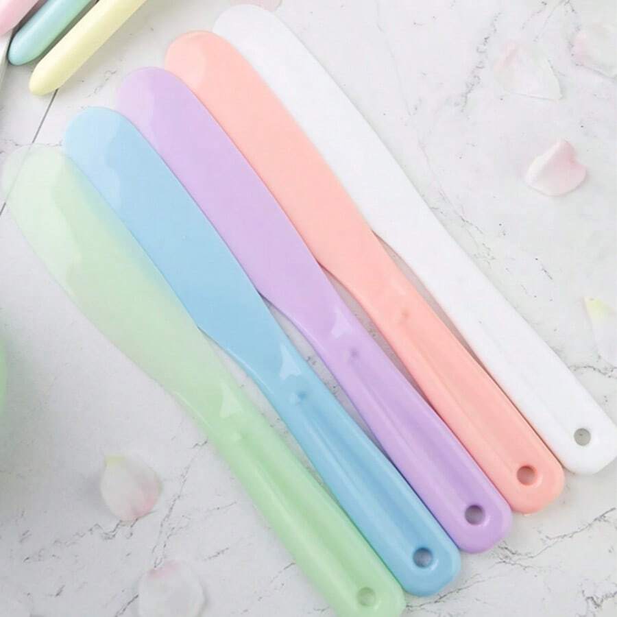 Bộ 3 món dụng cụ trang điểm gồm thìa trộn mặt nạ, cọ đánh kem, màu trắng, dành cho phụ nữ và bé gái, tự làm đẹp. - Nhiều màu - Xem 1