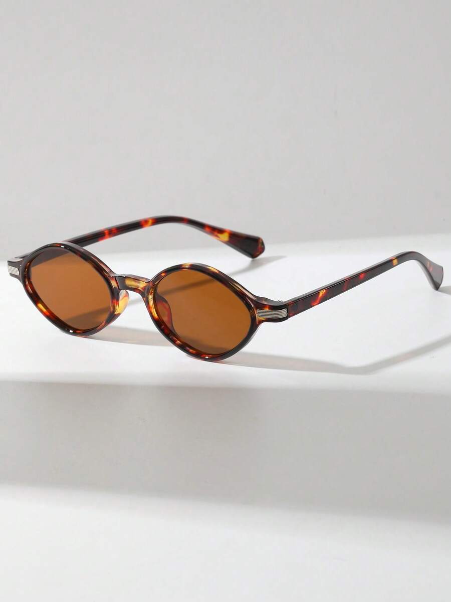 1 Pair Women's Geometric Small Frame Retro Personalized Street Style Fashion Fashion Glasses, Suitable For Outdoor & Travel - 彩色 - 查看 1