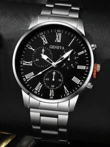 2/1pc Boy's Fashion Business Casual Roman Scale Quartz Watch, Suitable For Daily Wear, Suitable As Birthday/Holiday Gift For Friends, Suitable For Daily Life Such As Back To School, Gatherings And Travels. Graduation Season, Father's Day Gift, Gift For Family And Friends - Multicolor - View 8