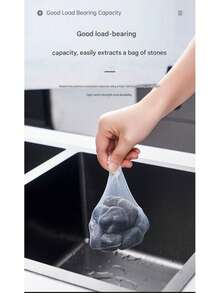 100 chiếc/Túi lọc rác dùng một lần cho bồn rửa nhà bếp, túi lưới vệ sinh đường ống thoát nước, túi đựng thức ăn thừa trong gia đình, 100 chiếc/gói, dày dặn. - Lưới lọc bồn rửa nhà bếp dùng một lần - Xem 11