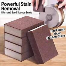 1/2/4/6/8/10 Pieces Of Heavy-Duty Sandpaper Magic Sponge Scrubbers - Non-Electric Descaling And Rust-Removing Detergent, Utensils For Removing Stains From Dishes And Cookware, Made Of Plastic Material, Kitchen Boiler Cleaning Tools, Stain Remover| Ergonomic Grip Sponge| Plastic Washing Utensils - Gói 8 cái - Xem 7