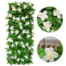 2M Artificial Hedge Roll Fake Ivy Leaf Privacy Fence Garden Screening Wall Decor - White Orchid - View 4