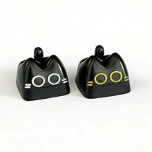 1pc Cute And Quirky Cat-Shaped Keycaps; The Keycaps Have A Cross-Shaped Actuator And Are Made Of Resin. This Keyboard Comes With Only One Keycap As A Gift. - View 1
