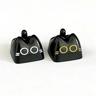 1pc Cute And Quirky Cat-Shaped Keycaps; The Keycaps Have A Cross-Shaped Actuator And Are Made Of Resin. This Keyboard Comes With Only One Keycap As A Gift.