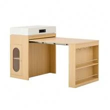 Dining Tables - Natural + MDF+Glass - View 8