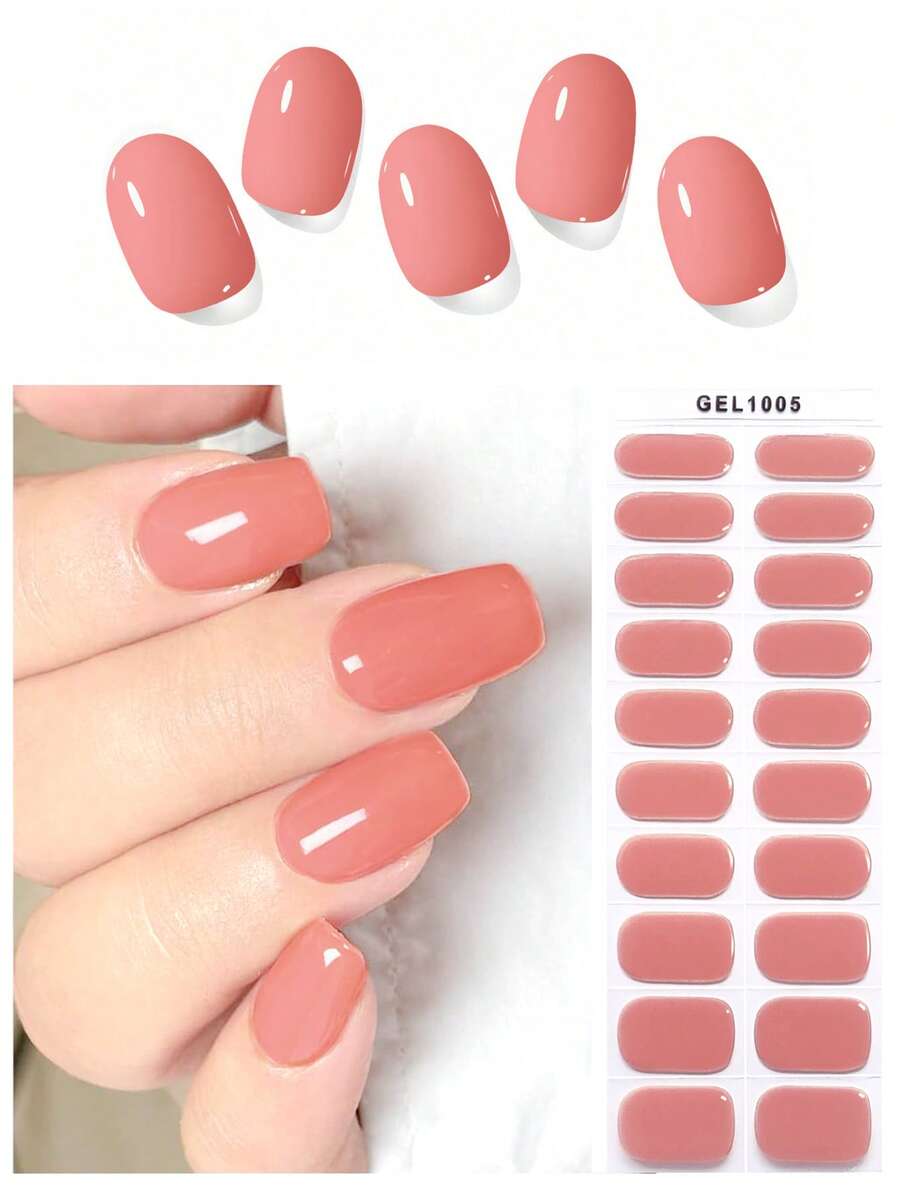 20 miếng dán móng tay gel bán khô, màu tím nhạt, miếng dán móng nghệ thuật mùa hè, decal móng tay Y2K, cần đèn UV để làm khô, chất lượng salon tự làm, độ bóng lâu dài, phù hợp cho việc chăm sóc móng hàng ngày của phụ nữ. - Bụi tím - Xem 1