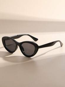 New Arrival Retro Cat Eye Fashion Versatile Elegant Fashion Glasses, Essential Accessory For Outdoor, Vacation - Black - View 2