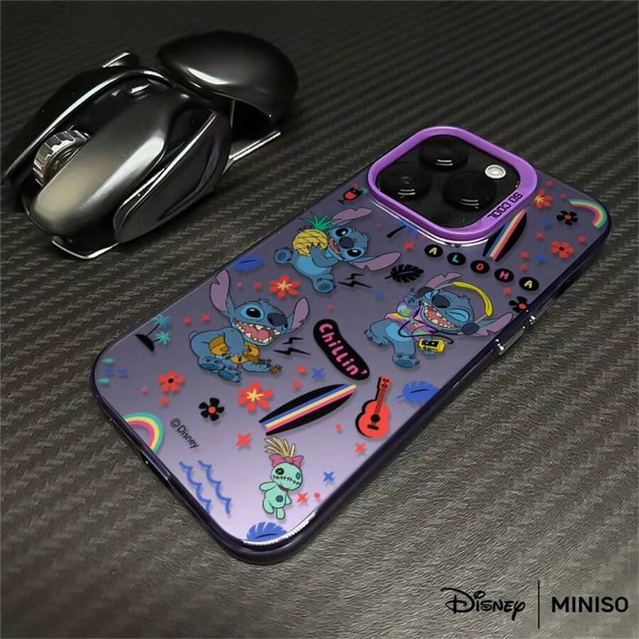 Miniso 名创优品 x 迪士尼史迪奇大号仿液态印花手机壳,适用于 iPhone 17/17 Pro/17 Pro Max/17 Air/16/15/14/13/12/11 系列,iPhone 17 Pro Max 手机壳,iPhone 17 Pro 手机壳,iPhone 17 手机壳,圣诞礼物,女友礼物,精选礼物,初秋时尚 - 紫色 - 查看 1