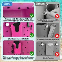 Silicone Phone Holder For Bogg Bags, Compatible Phone Case Attachment, Beach Tote Bag Accessory – Ideal Holder For Bogg & Similar Beach Bags (Pink) - 查看 2