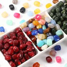 30 piezas de 13*10mm Cuentas sueltas asimétricas de aspecto de piedra acrílica de color mezclado, para hacer pulseras, collares, aretes, cadenas de teléfono, joyería y accesorios de manualidades de moda - perlas atenuadoras - Ver 4
