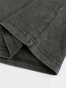 Ropa De Hombre230g Washed And Used T-Shirt, Front Tito's Handmade Vodka Logo, Back With "AUSTIN TEXAS Tito's HANDMADE Vodka" Circular Text And Brand Logo, Tito's Vodka ThemeLoose And Comfortablegraphic Tees Manfinity Hombre - Black 3 - View 5