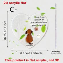 1/3pcs Acrylic Pet Memorial Hanging Decor, Car Rearview Mirror, Backpack, Home Decor, 2D - Multicolor White Ribbon - View 13
