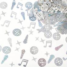 100 piezas de decoración de fiesta con brillo, confeti multicolor y notas musicales, adecuado para fiestas de graduación, decoración de bodas, eventos musicales - multicolor - Ver 2