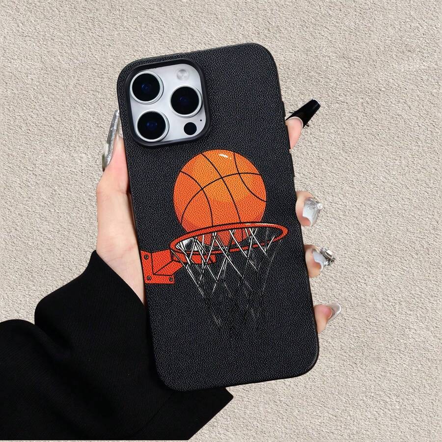 Funda para Teléfono: Diseño Creativo de Lujo con Patrón de Baloncesto y Balón, Estilo Clásico, Personalidad y . Nueva Funda para Teléfono Móvil Llena de Diversión, Simple, Moderna y con Personalidad para iPhone. Funda Unisex para Teléfonos Móviles 17/16/15/14/13/12/11. - color - Ver 1