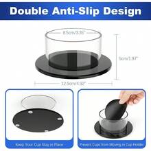 Cup Drink Holder 30/40oz Tumbler With Handle IceFlow 20/30oz, Drink Coaster With Anti - Slip, Anti - Spill Table And Desk Cup Holder Fits Most Bottles Under 3.35 InchNot Include Cup - 白色 - 查看 3