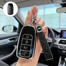 Bao đựng chìa khóa TPU kèm móc khóa da PU, phù hợp với các dòng xe Chery: Tiggo 8 Pro, Tiggo 8 Plus, New Tiggo 5 Plus, Tiggo 7 Pro. Chống bụi, chống rơi, thời trang và cao cấp. - A - Xem 8