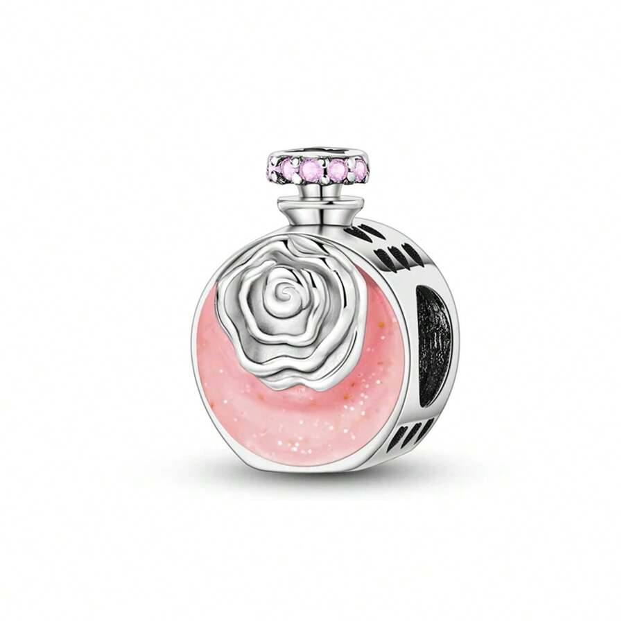925 Sterling Silver Pink Series Charms Bow Tie Girl Cake Princess Beads Pendant Bracelet Setting Jewelry Gift For Women 3Q3Y - KTC1264 - 查看 1