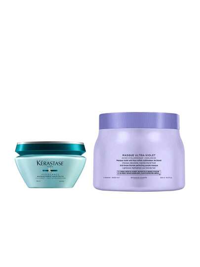 Kérastase [Bundle] Blond Absolu Resistance Therapiste Masque Hair Mask 200 Ml + Masque Ultra-Violet Hair Treatment 500 Ml