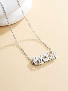 1 chiếc dây chuyền đôi thời trang tối giản khắc tên theo yêu cầu, mặt dây chuyền hình trái tim, chất liệu thép không gỉ mạ vàng 18K, dây chuyền khắc tên theo yêu cầu làm quà tặng năm mới, Giáng sinh, ngày lễ. - Hai lớp - Xem 6
