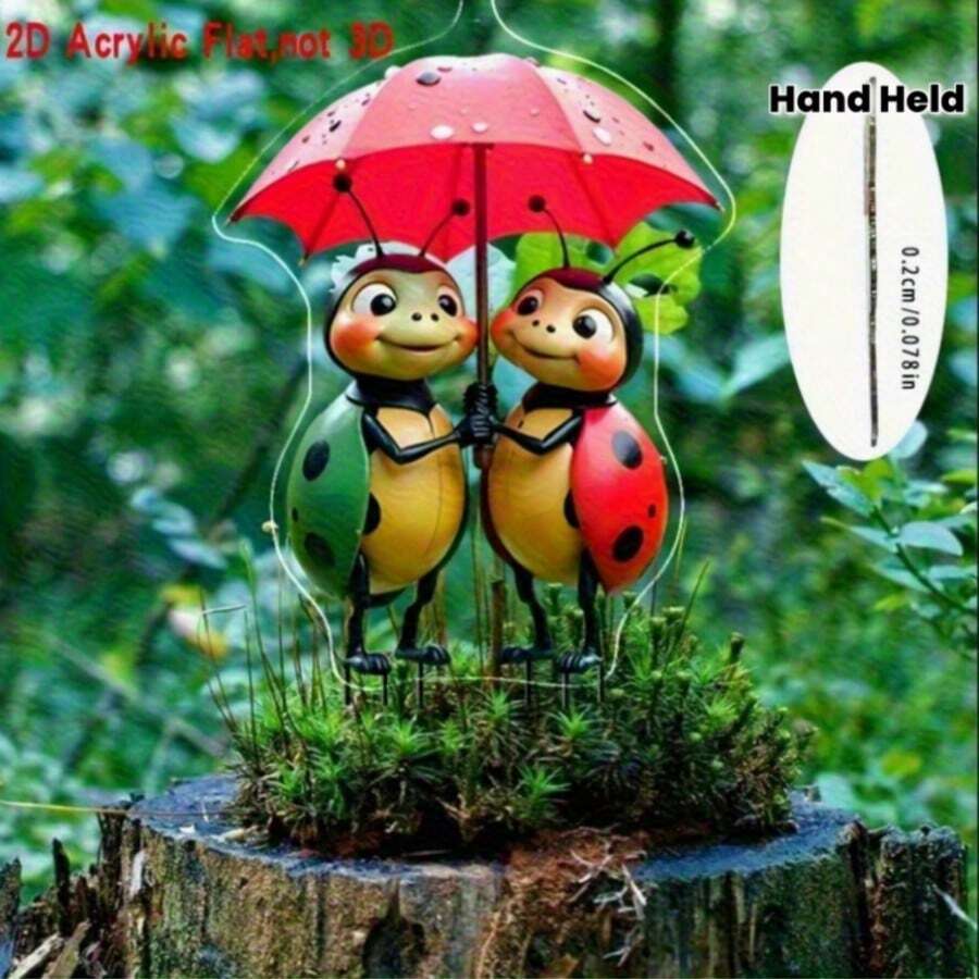 Ô che nắng hình bọ rùa 2D bằng acrylic, thích hợp trang trí sân vườn, dùng cho cây trồng trong chậu và bãi cỏ ngoài trời, đồ trang trí kiểu hoạt hình màu đỏ đen dùng được quanh năm, thiết kế hoàn hảo, phù hợp cho 11 lễ hội. - C - Xem 1