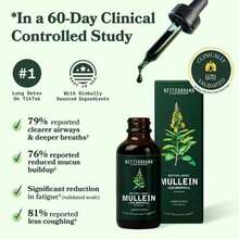 Betterbrand Mullein Drops For Lung Detox - Mullein Leaf Tincture With Chlorophyll - Helps Support Respiratory Health, Alcohol-Free, 1 Month Supply - 60ml - 2PCS - 查看 3