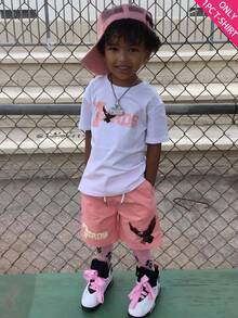 Boys' Cotton Round Neck T-Shirt, Casual And Comfortable Spring And Summer Short-Sleeved Printed Top - 白色 - 查看 1