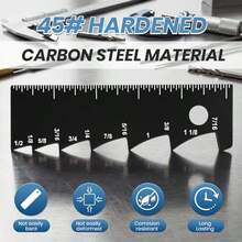 2 Pcs Seet Ml Scri Tools Wit Clear 1/8"-7/16" Scale Seet Marker And Measu Tool Durable Steel Body  Precision Layout And Measu - Black - View 5