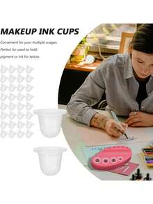 100个硅胶杯，带刺绣颜料，柔软不伤针头，适用于纹身、眉毛及各种颜料杯。 - 查看 7