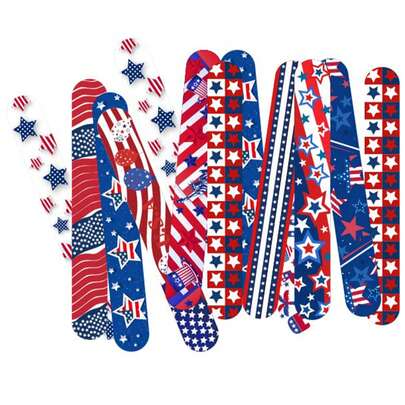24pcs 4th Of July Clapper Wristbands, 4th Of July Party Favors, Wholesale Red White Blue American Flag Patriotic Clapper Wristbands, Party Supplies, Gifts, Classroom Rewards, Suitable As 4th Of July Party Favors, 4th Of July Party Supplies, Holiday Gifts, School Game Prizes, Student Awards