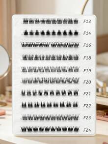 At Home DIY Lash Extensions, 8-18mm Mix Length Cc Curl Wispy Cluster Lashes, Soft Reusable Individual False Eyelashes For Natural/Fluffy Eye Makeup - CC - View 3