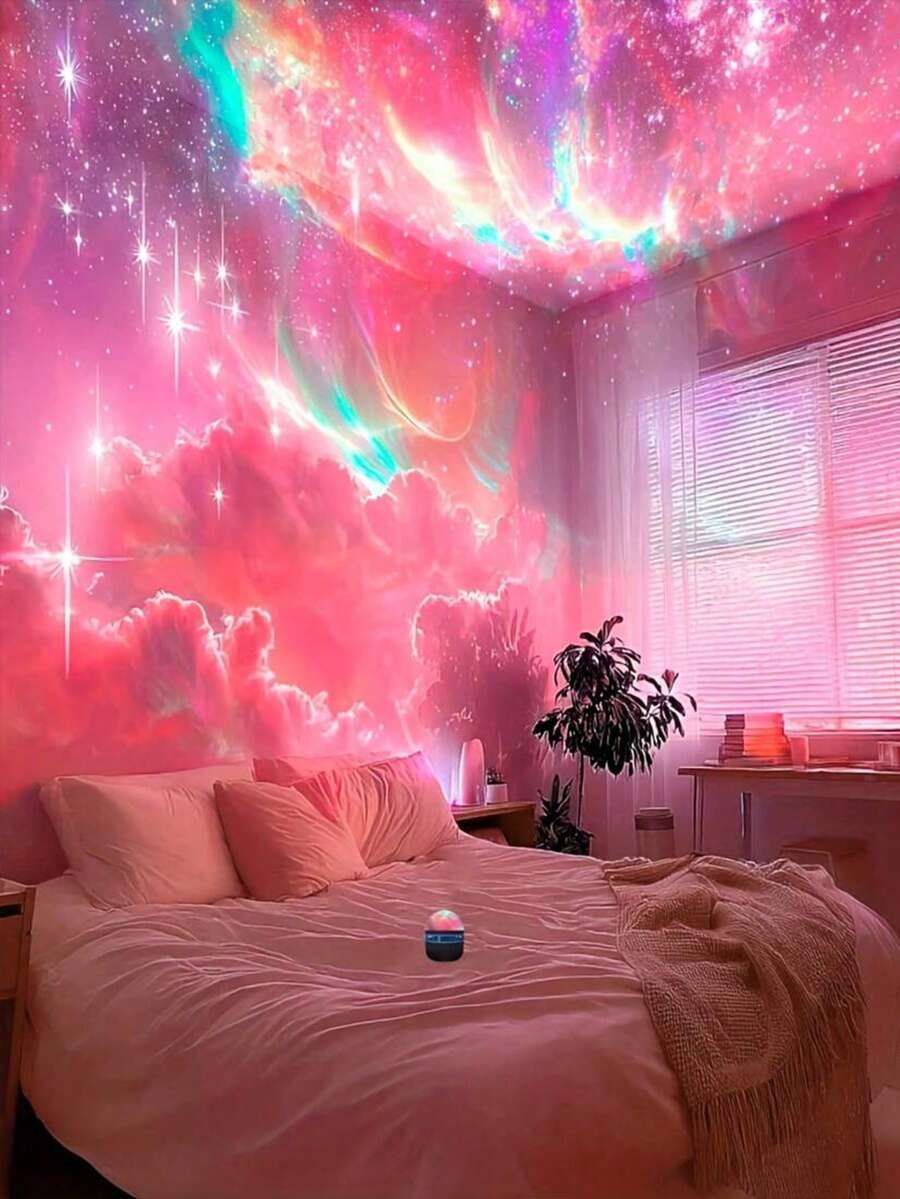 1pc Aurora Galaxy Projector Light, LED Starry Sky Projector Light, Remote-Controlled Northern Lights Projector Light, USB-Powered Decorative Night Light, Suitable For Bedrooms, Living Rooms, Rooms, Home Decor, Parties, Birthdays, Weddings