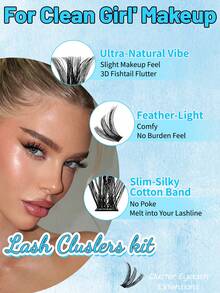 Bộ quà tặng nối mi ADORANCE Mix Lash Clusters, 1596 sợi, 15 kiểu dáng, độ dày ấn tượng, mi cong nhẹ hình chữ D, mi tự nhiên dạng chùm, bộ dụng cụ tự nối mi cho người mới bắt đầu, kèm keo dán mi, chất bịt kín và nhíp. - màu đen - Xem 7
