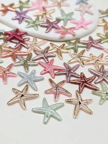 30 piezas de cuentas de estrella de mar acrílicas coloridas y lindas, suministros para hacer joyas DIY, adecuadas para aretes, collares, cadenas de teléfono, llaveros, encantos de bolso - estrella de mar - Ver 2
