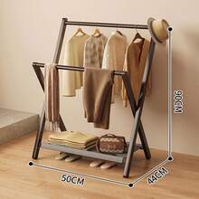 1 pieza Perchero vertical plegable y compacto de bambú, apto para uso doméstico, se puede usar como toallero, perchero multifuncional para abrigos, estantería de almacenamiento, armario independiente, solución de almacenamiento multifuncional para dormitorio y sala de estar, diseño sin rebabas para proteger la ropa, también se puede usar como estantería simple para zapatos y estantería de almacenamiento - Multicolor - Ver 10