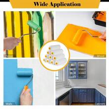 Bộ 10/20 cọ lăn sơn 4 inch, 10 đầu mút xốp, 1 giá đỡ, cọ lăn sơn gốc nước, cọ lăn sơn, cọ nhỏ dập nổi không để lại dấu vết - Bộ - Xem 2