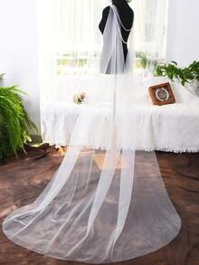 1 chiếc áo choàng cô dâu đính cườm thủ công, khăn choàng có thể tháo rời với ghim cài, thích hợp cho đám cưới, tiệc tùng. - Nhiều màu - Xem 3