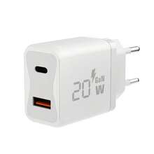 20W GaN Dual Port Fast Wall Charger, PD USB-C & QC3.0 USB-A Travel Power Adapter, Compact Mini Charging Plug Compatible With IPhone 17 16 15 14 13 12 Pro Max, Pro, All Android Smartphones - White Adapter - View 7