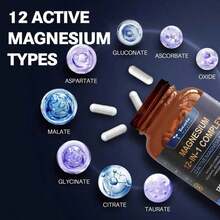 3pack  Magnesium 12 In 1 Complex 700mg - Glycinate Citrate Malate Taurate - PCS - Xem 8