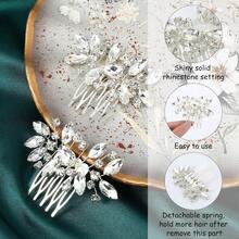 1 chiếc lược cài tóc cô dâu đính pha lê, lược cài tóc cô dâu màu bạc đính đá, phụ kiện tóc cô dâu, kẹp tóc cho phù dâu. - Nhiều màu - Xem 4