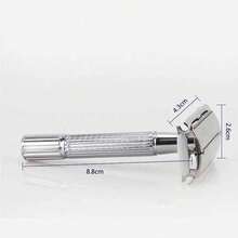 Dao cạo an toàn hai lưỡi + 10 lưỡi dao, dùng được cả nam và nữ, dao cạo tái sử dụng, vật dụng thiết yếu cho gia đình và du lịch. - kiểu A - Xem 4