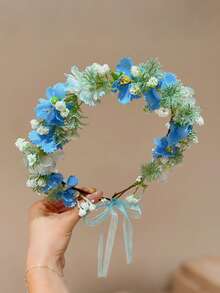 Băng đô hoa màu hồng nhạt kiểu cổ tích (1/2/3 chiếc), băng đô cài tóc kiểu rừng, phụ kiện hoa giả cho bé gái và phụ nữ, phụ kiện chụp ảnh. - Nhiều màu - Xem 26