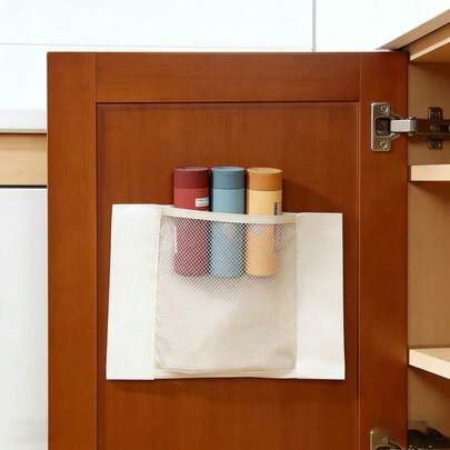 New Minimalist Portable Wall-Mounted Storage Bag (1 Piece), No-Drill Design, Suitable For Various Cabinets And Walls, For Storing All Kinds Of Items.