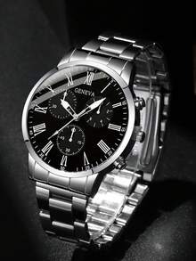 2/1pc Boy's Fashion Business Casual Roman Scale Quartz Watch, Suitable For Daily Wear, Suitable As Birthday/Holiday Gift For Friends, Suitable For Daily Life Such As Back To School, Gatherings And Travels. Graduation Season, Father's Day Gift, Gift For Family And Friends - Multicolor - View 5