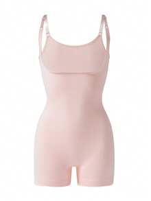 Seamless Shaping Romper Shorts, Shapewear, Sexy Exposed Bust Pink Shaping Garment, Abdomen Slimming Waist Cincher Thigh Slimmer, Elegant Ladies Romper - Pink - View 5