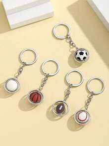New Arrival Sports Ball Keychains, DIY Handmade Rotating Basketball, Football, Baseball, Volleyball Keychains, World Cup Commemorative Small Gifts, Sports Style Car Key/Bag Decoration, Suitable For Daily Use, Gifts For Friends (Rotatable) Gifts For Mother, Father, Graduation, And Teacher - Multicolor - View 2