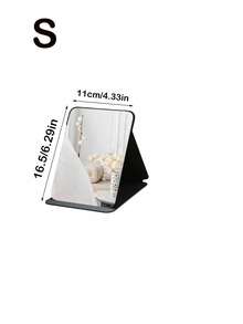 1pc Portable Makeup Mirror, Solid Color, PU Leather, Minimalist Compact, Foldable, Cute Pocket Mirror, Birthday/Graduation Gift, Home Decor, Back To School Supplies,Giveaways,Travel,Cheap Stuff,Travel Essential - Multicolor - View 13
