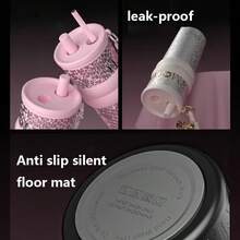 SOKANY Bình giữ nhiệt Queen Series, cốc đá bằng thép không gỉ 30 ounce có ống hút và mặt dây chuyền hình nơ, chống rò rỉ và có thể tái sử dụng, thích hợp cho du lịch, văn phòng, ô tô. - 710ml - Xem 6