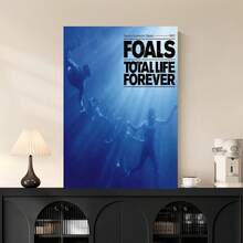 Enmarcado Póster plano 2D, 2D plano, 1 pieza, con marco de potrillos. Lienzo de la portada del álbum Total Life Forever de Foals, ideal para decorar salas de estar, dormitorios, baños, cocinas, oficinas y cafeterías - Enmarcado - Ver 2