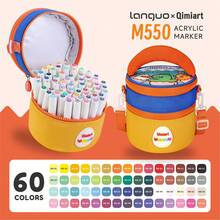 New 12/24/36/48/60 Pcs Set Vibrant Acrylic Marker Pens, Professional Free-Flowing Ink System With Excellent Color Coverage On Black Paper, Soft Brush Tip For Smooth Writing And Coloring, Boxed With Fabric Storage Bag For Easy Carrying And Organization - Marker Pen (set) - View 16